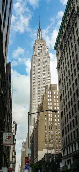 View of the empire estate from a manhattan street