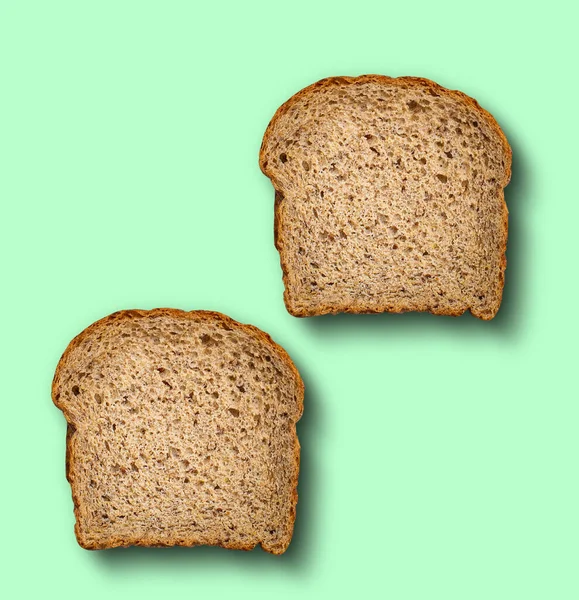 Toast Fette Pane Modello Creativo Minimo Cibo Fotografia Piatto Laici — Foto Stock