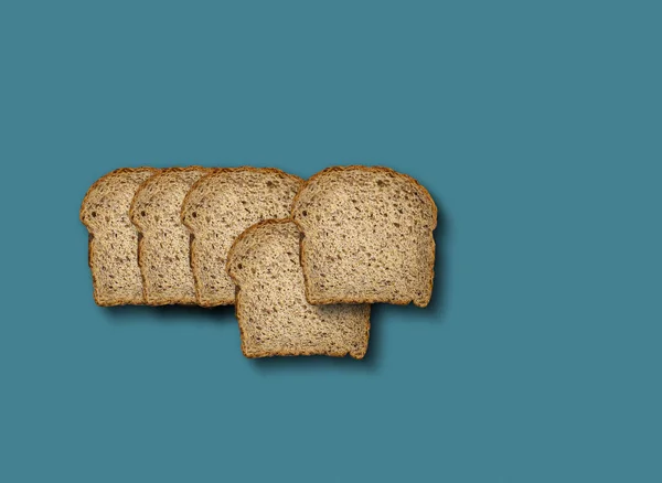 Toast bread pattern slices, creative minimal food photography flat lay