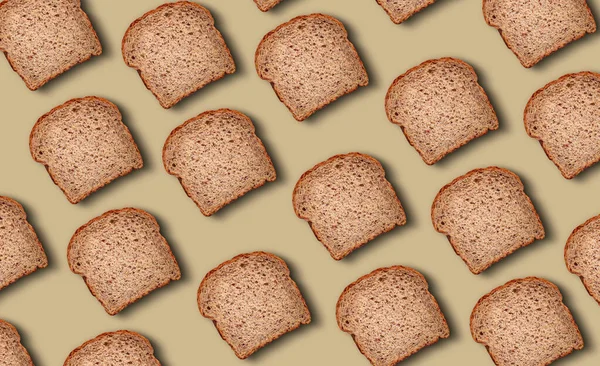 Tost kalıpları, yaratıcı minimal yemek fotoğrafçılığı düzlüğü.