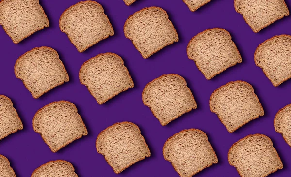 Tost kalıpları, yaratıcı minimal yemek fotoğrafçılığı düzlüğü.