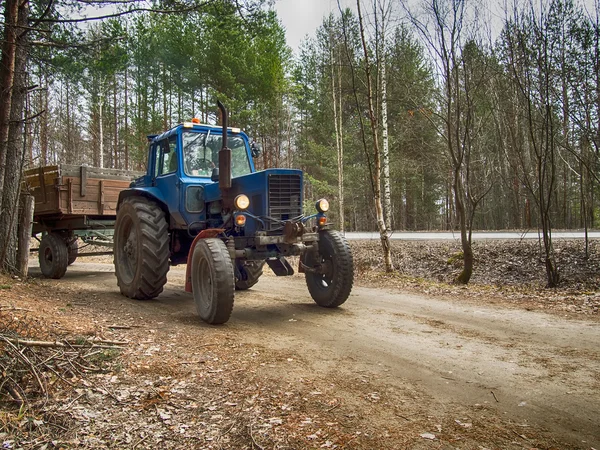 Tractor on the rural road
