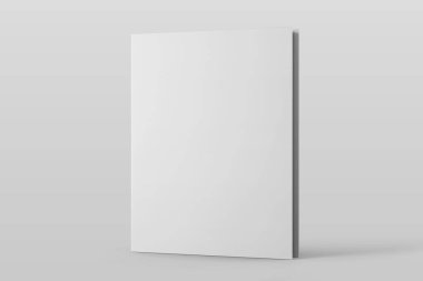 Boş hardcover kurumsal ofis klasörü klasörü klasör kitabı gerçekçi modelleme şablonu beyaz gri arkaplan 3d resimleme