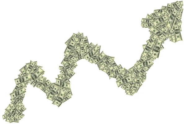 Stigande trend gjorde dollar som en symbol för ekonomisk tillväxt — Stockfoto