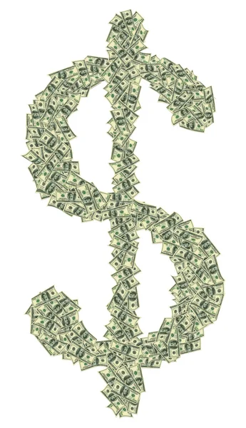 달러의 이익의 상징으로 만든 큰 달러 기호 — 스톡 사진