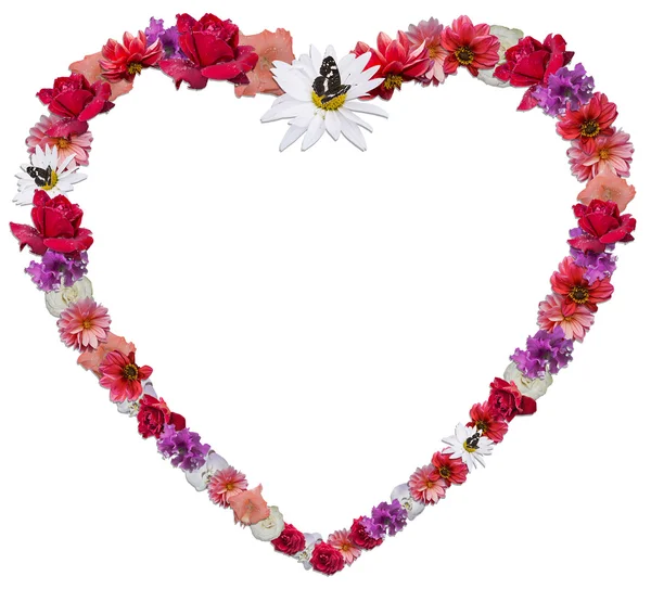 Güzel kalp farklı çiçeklerin sevginin sembolü yaptı.