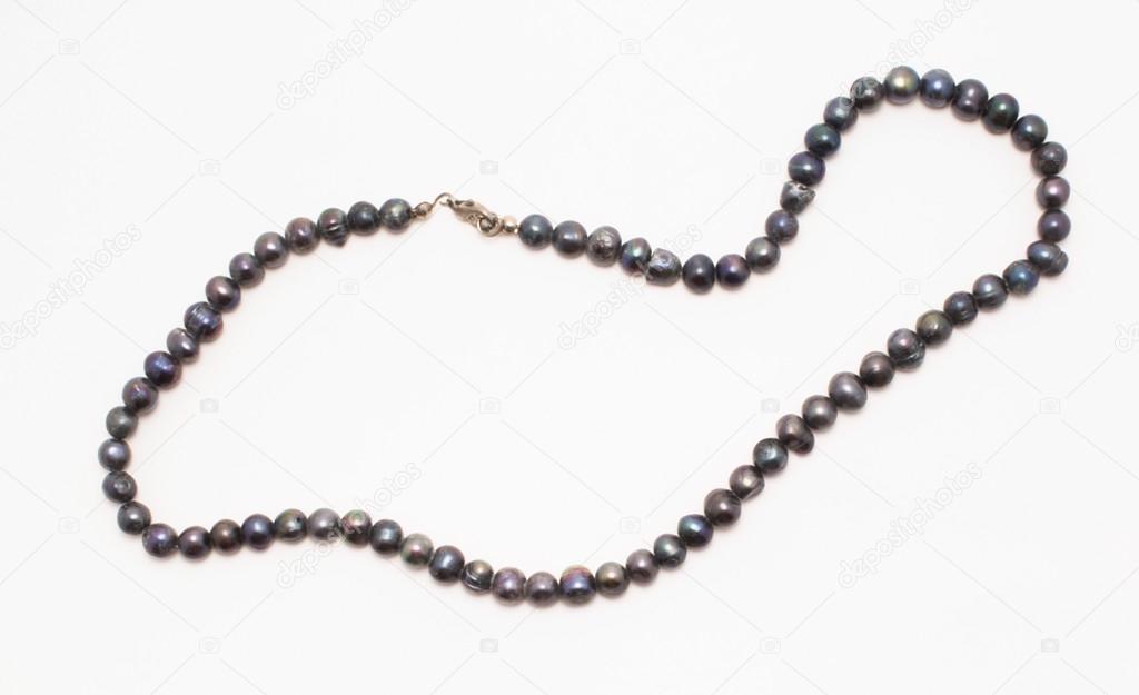 Beautiful necklace made of black natural pearls