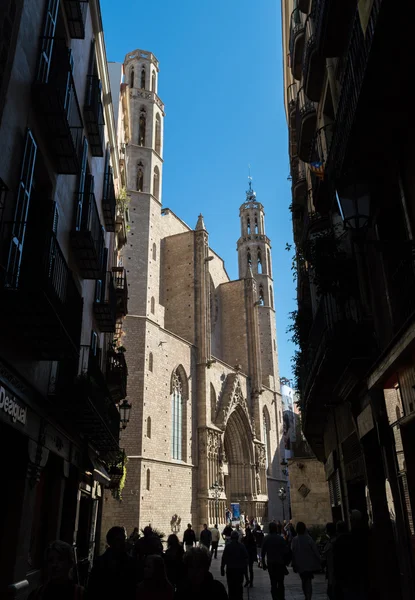 Iglesia de Santa Maria del Mar de Barcelona, España — Foto de Stock