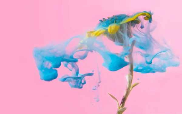 Schöne Abstrakte Unterwasserblume Konzept Ein Einziger Walberton Silberner Siebenschläfer Gelber — Stockfoto