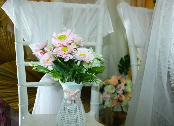 Bouquet Sposa Bel Fiore Nel Vaso Che Rende Matrimonio Più — Foto Stock
