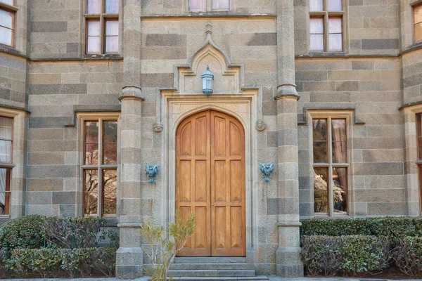 medieval castle, princes house, stone walls, towers and large oak doors