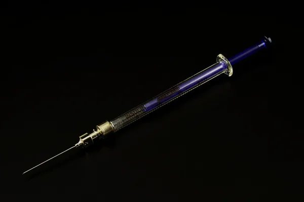 Jeringa de vidrio vieja para insulina — Foto de Stock