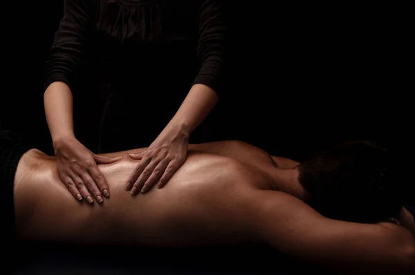 Man Getting Back Massage — Stock Photo, Image