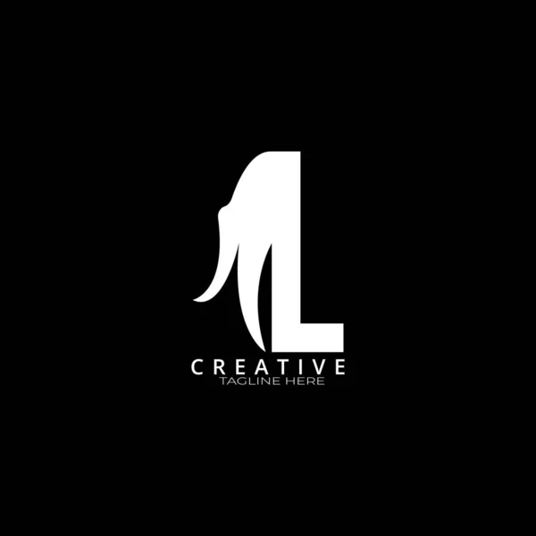 Nashorn Hornbill Konzept Buchstaben Logo Design — Stockvektor