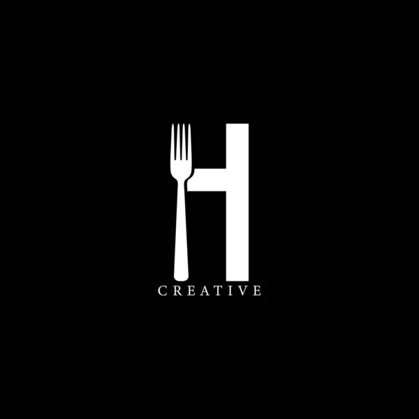 Fork Concept Lettre Logo Design — Image vectorielle