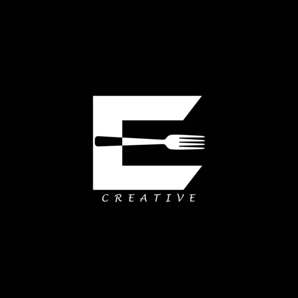 Fork Concept Lettre Logo Design — Image vectorielle