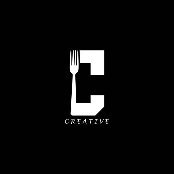 Fork Conceito Carta Logotipo Design —  Vetores de Stock