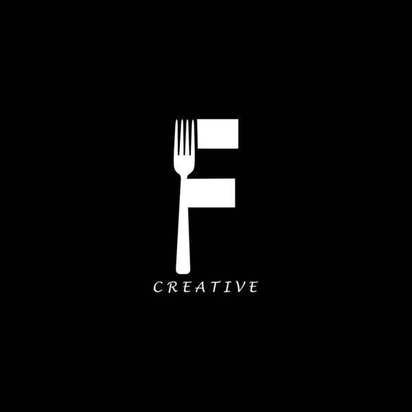 Fork Concept Letter Logo Design — Stock Vector