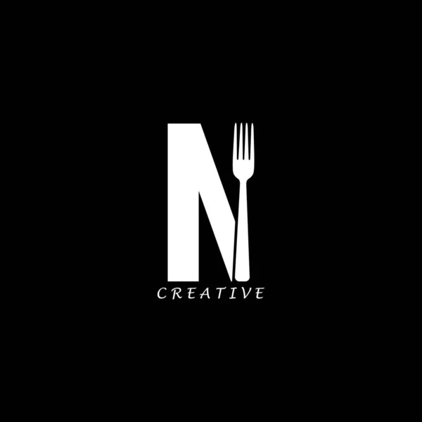 Fork Concept Lettre Logo Design — Image vectorielle