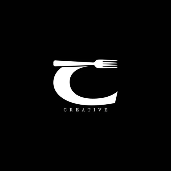 Fork Concept Lettre Logo Design — Image vectorielle