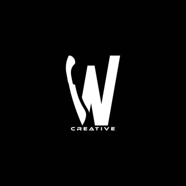 Pala konsepti W harfi logosu.