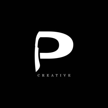 Pala konsepti P harfi logosu.