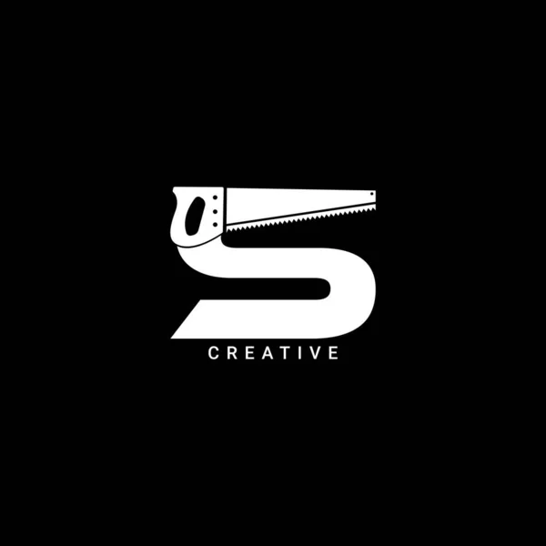 Concept Scie Logo Lettre — Image vectorielle