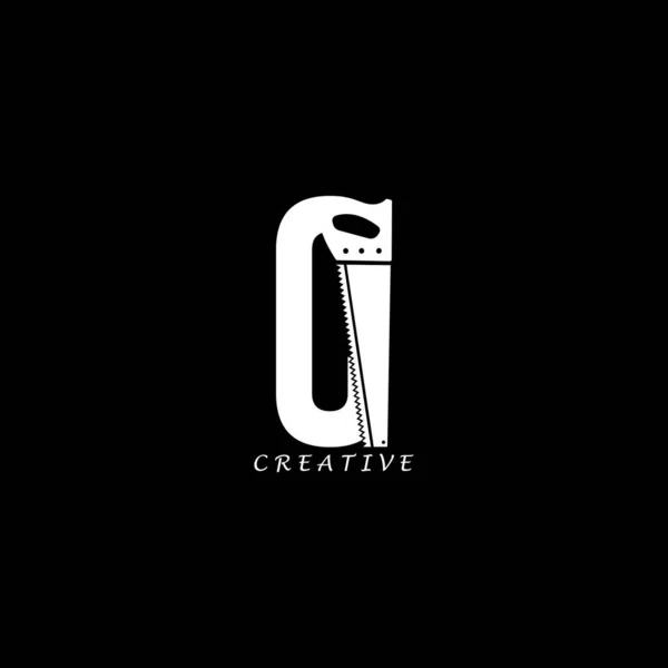 Saw Concept Letter Logo — Stock Vector