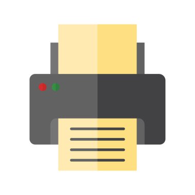 Yazıcı vektör renk simgesi beyaz arkaplanda izole edildi. Infographic, web sitesi veya uygulama için yazıcı renk simgesi.