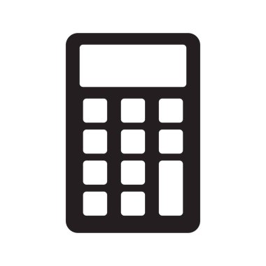 Hesaplayıcı vektör çizim simgesi beyaz arkaplanda izole edildi. Bilgi, web sitesi veya uygulama için hesap makinesi çizim simgesi.