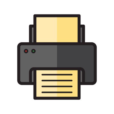 Yazıcı vektör renk simgesi beyaz arkaplanda izole edildi. Infographic, web sitesi veya uygulama için yazıcı renk simgesi.