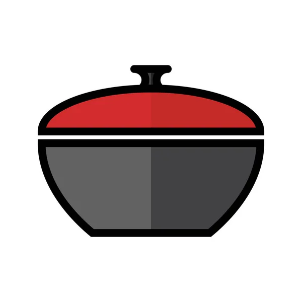 Wok Vector Kleur Pictogram Geïsoleerd Witte Achtergrond Wok Kleurenpictogram Voor — Stockvector