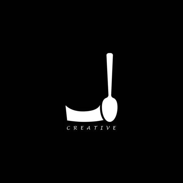 Spoon Koncept Písmene Logo — Stockový vektor