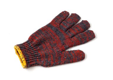 Beyaz arkaplanda izole edilmiş pamuk eldiven.