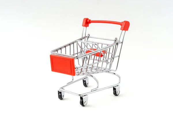 Supermarket Shopping Cart Isolated White Background — Stock Photo, Image