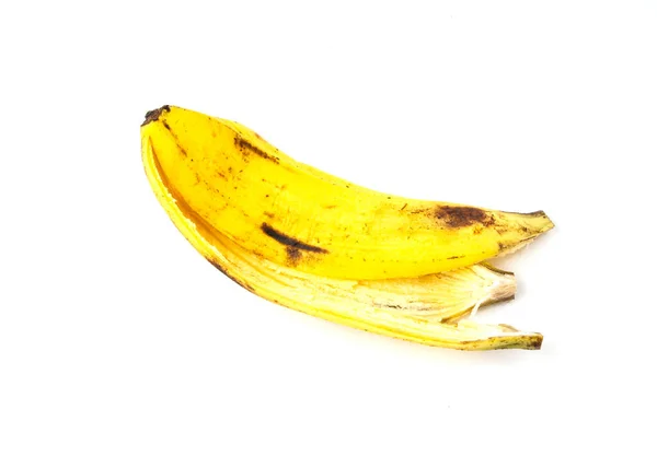 Skórka Banana Izolowana Białym Tle — Zdjęcie stockowe