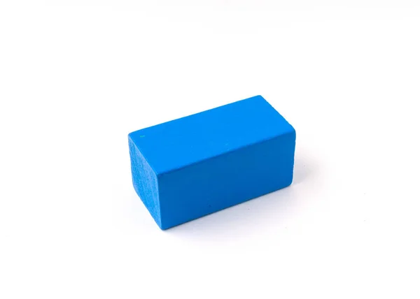 Vícebarevné Hračky Dřevěné Bloky Izolované Bílém Pozadí — Stock fotografie