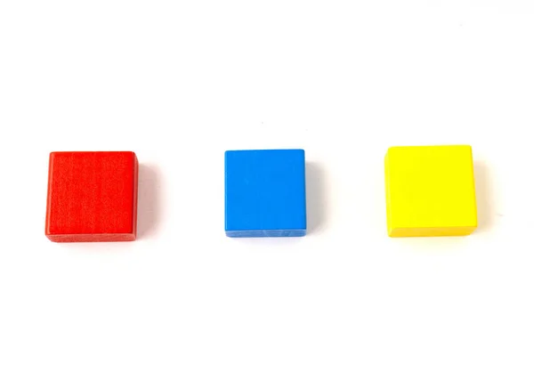 Multicolor Spielzeug Holzklötze Isoliert Auf Weißem Hintergrund — Stockfoto