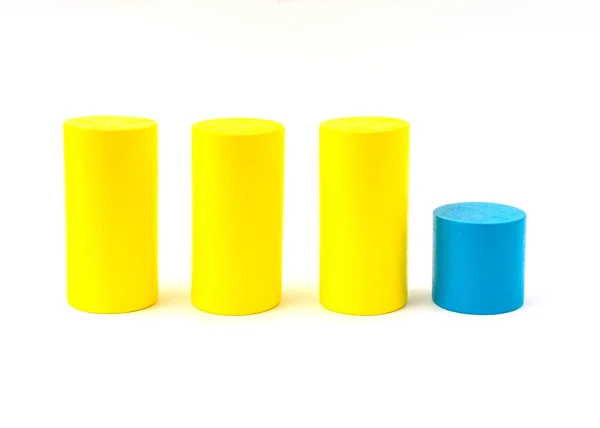 Multicolor Brinquedo Blocos Madeira Isolados Fundo Branco — Fotografia de Stock