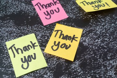 Bir metin ile yapışkan bir not Teşekkür ederim