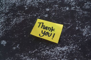 Bir metin ile yapışkan bir not Teşekkür ederim