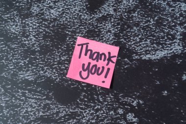 Bir metin ile yapışkan bir not Teşekkür ederim