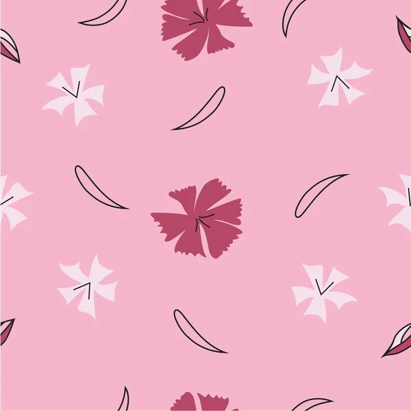 Seamless flower pattern on light pink background. — Stock Vector