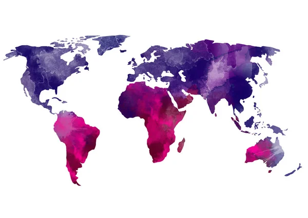 Abstract Watercolor Map World — Stock Photo, Image