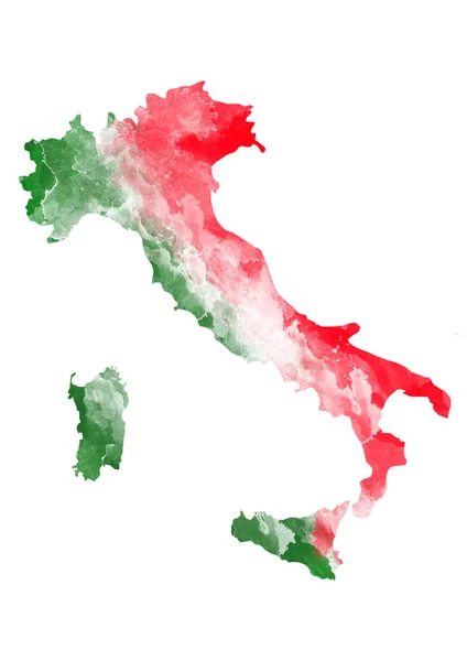 Mapa Acuarela Abstracto Italia — Foto de Stock