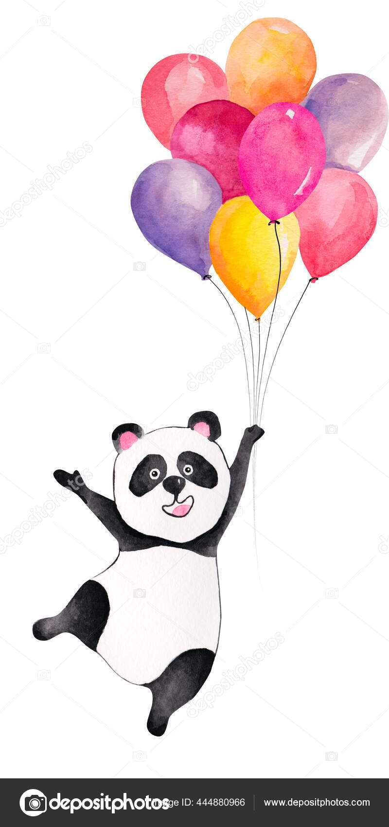 Imprimir Conjunto Pandas Bonitos Panda Tem Aniversário Panda Está