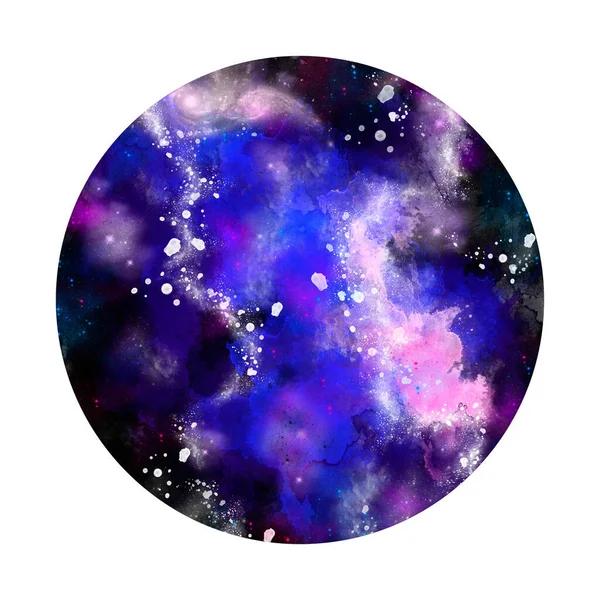 Cosmic Background Colorful Watercolor Galaxy Night Sky Stars — Stock Photo, Image