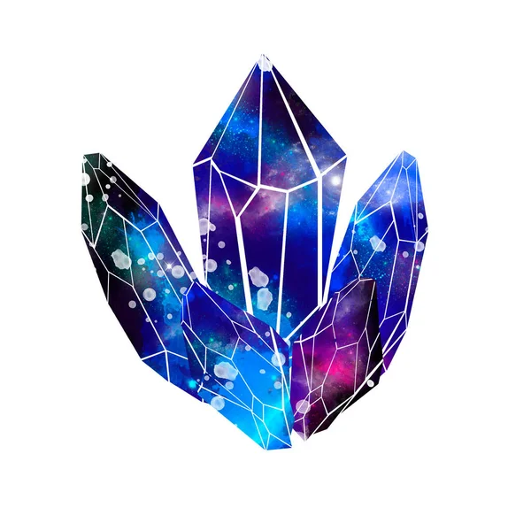 Abstracte Aquarel Kristal Kosmische Diamant — Stockfoto
