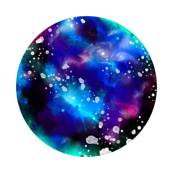 Cosmic Background Colorful Watercolor Galaxy Night Sky Stars — Stock Photo, Image