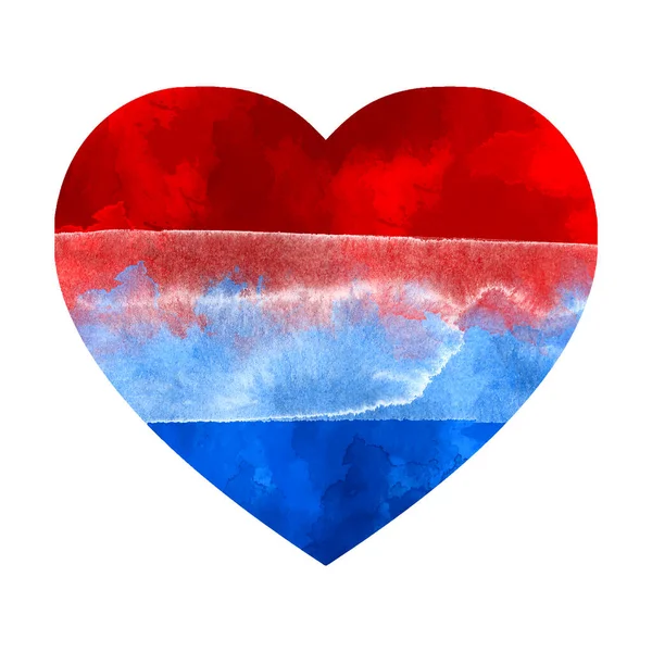 爱荷兰 荷兰国旗色的水彩心脏 — 图库照片